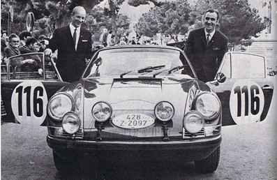 Pauli Toivonen - Martti Tikkanen
37º Rallye Automobile Monte-Carlo 1968. Porsche 911 T (428 Z-2097). Clasificado 2º.

Del 20 al 25 de Enero, Monte-Carlo.
Superficie: asfalto - nieve.
Tomaron la salida 200 equipos, finalizaron 79.@
Palabras clave: Pauli_Toivonen;Martti_Tikkanen;Porsche;Montecarlo;1968;Personajes