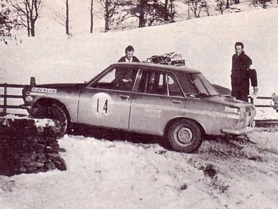 Rauno August Aaltonen - Tony Ambrose
18º Daily Mirror RAC Rally 1969. Datsun SSS, Clasificado 8º.

Del 14 al 20 de Noviembre, London (Heathrow).
Superficie: tierra.

Tomaron la salida 156 equipos, finalizaron 69.@
Palabras clave: Rauno_August_Aaltonen;Tony Ambrose;Datsun;SSS;Gran_Bretaña;1969;Nieve