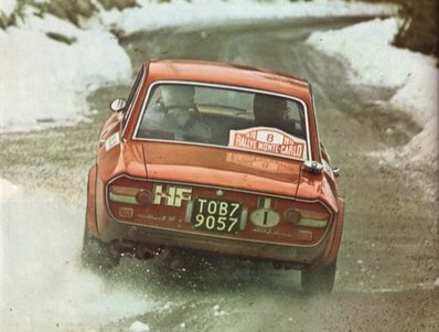 Simo Lampinen - John Davenport
39º Rallye Automobile de Monte-Carlo 1970. Lancia Fulvia 1.6 Coupé HF (TO 879057). Abandonó por accidente quedando finalmente en la 48ª posición.

Del 16 al 24 de Enero, Monte Carlo.
Superficie: asfalto - nieve

El Rally constaba de un total de 405.50 km cronometrados.

Se inscribieron 232 equipos, tomaron la salida 184, finalizaron 77.@
Palabras clave: Simo_Lampinen;John_Davenport;Lancia;Fulvia;Coupe;HF;Montecarlo;Nieve;1970