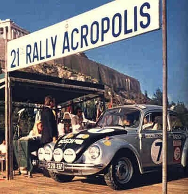 Harry Källström - Claes Billstam
21º Acropolis Rally 1973. Volkswagen Escarabajo 1303 S (S 20.137). Abandonó por  el alternador en SS10 Deskati de 24.60 Km.

Del 23 al 27 de Mayo, Atenas, Grecia.
Superficie: tierra.

El Rally tenia un total de 3336.15 Km de los que 556.35 Km divididos en 47 tramos eran especiales (2 de ellos fueron cancelados SS20 Pilion de 19.30 Km y SS33 Klitoria de 9.90 Km).

Tomaron la salida 83 equipos, finalizaron 11.@
Palabras clave: ;Claes_Billstam;Volkswagen;Grecia;1973