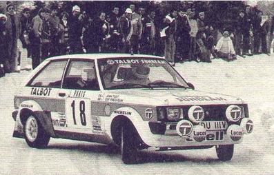 Guy Fréquelin - Jean Todt
48º Rallye Automobile de Monte-Carlo 1980. Talbot Sunbeam Lotus. Abandonó, desconocemos el motivo y en que especial.

Del 19 al 25 de Enero, Monte-Carlo.
Superficie: asfalto - nieve.

El Rally tenia un total de 3063.30 km de los que 695.30 km divididos en 33 tramos eran especiales, (4 de ellas fueron canceladas SS17 Pont du Fosse - Romette de 21 Km, SS20 Col du Corobin de 15 Km, SS32 Pont des Miolans - St Auban 2 de 24 Km y SS33 Roquesteron - Boyon 3 de 18 Km).

Se inscribieron 255 equipos, tomaron la salida 237, finalizaron 88.@
Palabras clave: ;Jean_Todt;Talbot;Sunbeam;Lotus;Montecarlo;1980