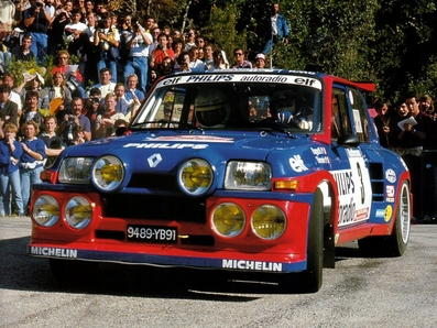Renault 5 Maxiturbo
Placa 9489 YB 91

Jean Ragnotti - Pierre Thimonier
29º Tour de Corse - Rallye de France 1985.
Clasificado 1º.

Del 2 al 4 de Mayo, Ajaccio, Córcega, Francia.
Superficie: asfalto.

El Rally tenia un total de 1603.00 km de los que 1122.25 km divididos en 30 tramos eran especiales (1 de ellos fue cancelado, SS5 Sartene - Zonza de 44.23 km, por el fatal accidente de Attilio Bettega en el tramo anterior, SS4 Zerubia - Santa Giulia de 30.60 km).

Tomaron la salida 139 equipos, finalizaron 45.
Palabras clave: Grupo_B;Renault_Turbo