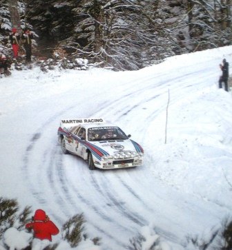 Attilio Bettega - Maurizio Perissinot
52º Rallye Automobile de Monte-Carlo 1984. Lancia Rally 037 (TO W67783). Clasificado 5º.

Del 21 al 27 de Enero, Monte-Carlo.
Superficie: asfalto - nieve.

El Rally tenia un total de 3499 km de los que 722 km divididos en 30 tramos, eran especiales (4 de ellas fueron canceladas SS3 St Jean en Royans de 39 Km, SS11 Les Savoyons - Sigoyer de 32 Km, SS12 Pont sur Barrage du Sautet de 18,40 Km, SS13 Chateau d'Ancelle - La Batie Neuve de 11,20 Km).

Se inscribieron 222 equipos, tomaron la salida 209, finalizaron 120.@
Palabras clave: Attilio_Bettega;Lancia;Montecarlo;Grupo_B;nieve;1984