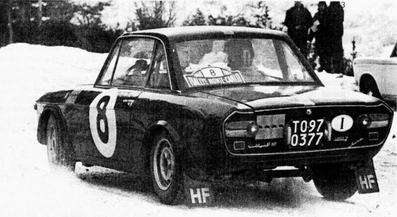 Ove Andersson - John Davenport
37º Rallye Automobile Monte-Carlo 1968. Lancia Fulvia 1.3 Coupé HF (TO 970377). Clasificado 6º.

Del 20 al 25 de Enero, Monte-Carlo.
Superficie: asfalto - nieve.
Tomaron la salida 200 equipos, finalizaron 79.@
Palabras clave: Ove_Andersson;John_Davenport;Lancia;Fulvia;Coupé;Montecarlo;1968;nieve