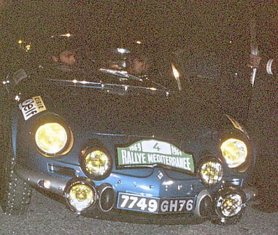 Jean-Pierre Nicolas - Claude Roure
38º Rallye Automobile de Monte-Carlo (Rally del Mediterráneo) 1969. Renault-Alpine A110 1440 (7749 GH 76) Clasificado 2º.

En este Monte-Carlo se celebró otra competición paralela llamada "Rally del Mediterráneo",
Jea-Pierre fué en la que se inscribio y quedò 2º.

La clasificación del Rallye Monte-Carlo fué:
1º Bjorn Waldegard - Lars Helmer con Porsche 911 S (S-L 2263).
2º Gérard Larousse - Perramond con Porsche 911 S (S-L 2264).
3º Jean Vinatier - Jean-François Jacob con Alpine-Renault A110 1300 (7753 GH 76).

Del 17 al 24 de Enero, Monte-Carlo.
Superficie: asfalto - nieve.

El Rally tenia un total de 225.00 km cronometrados.

Se inscribieron 211 equipos, tomaron la salida 183, finalizaron 44.@
Palabras clave: ;Renault;Alpine;A110;Montecarlo;1969
