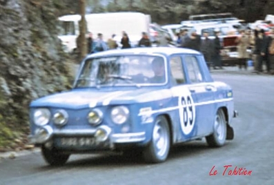 Jean-Luc Therier - Marcel Callewaert
38º Rallye Automobile de Monte-Carlo 1969. Renault 8 Gordini (5182 GH 76). Clasificado 5º.

Del 17 al 24 de Enero, Monte-Carlo.
Superficie: asfalto - nieve.

El Rally tenia un total de 225.00 km cronometrados.

Se inscribieron 211 equipos, tomaron la salida 183, finalizaron 44.@
Palabras clave: ;Renault;Gordini;Montecarlo;1969