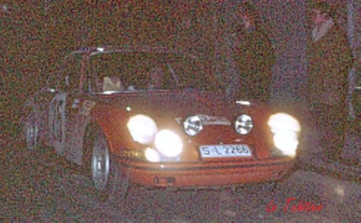 Pauli Toivonen - Klaus Lehto
38º Rallye Automobile de Monte-Carlo 1969. Porsche 911 S (S-L 2266). Abandonó.

Del 17 al 24 de Enero, Monte-Carlo.
Superficie: asfalto - nieve.

El Rally tenia un total de 225.00 km cronometrados.

Se inscribieron 211 equipos, tomaron la salida 183, finalizaron 44.@
Palabras clave: Pauli_Toivonen;Porsche;S;Montecarlo;1969