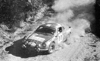 Jean-Pierre Nicolas - Jean Todt
5º Rali Internacional TAP 1971. Alpine-Renault A110 1800 (TO E51659). Clasificado 1º.

Del 5 al 10 de Octubre, Automóvil Club de Portugal.
Superficie: asfalto - tierra.

El Rally tenia 304.50 km cronometrados divididos en 3 etapas y 20 tramos especiales.

Tomaron la salida 133 equipos, finalizaron 9.@
Palabras clave: Renault;Alpine;A110;Portugal;1971