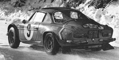 Jean-Luc Thérier - Marcel Callewaert
40º Rallye Automobile de Monte-Carlo 1971. Renault-Alpine A110 1600 (8385 GU 76). Clasificado 2º.

Del 22 al 29 de Enero, Monte-Carlo.
Superficie: asfalto - nieve con 455,90 km cronometrados.

Para el tramo final, Col des Banquettes - Col de la Madonne de Gorbio de 28.00 km calificaron 60 equipos, a partir de la posición 23 los equipos fueron clasificados oficialmente hasta el 30.

Se inscribieron 282 equipos, tomaron la salida 224, finalizaron 30.@
Palabras clave: ;Renault;Alpine;A110;Montecarlo;1971