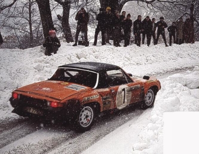 Björn Waldegard - Hans Thorszelius
40º Rallye Automobile de Monte-Carlo 1971. Porsche 914/6 (S-Y 7714). Clasificado 3º.

Del 22 al 29 de Enero, Monte-Carlo.
Superficie: asfalto - nieve con 455,90 km cronometrados divididos en 17 tramos especiales.
Para el tramo final, Col des Banquettes - Col de la Madonne de Gorbio de 28.00 km calificaron 60 equipos, a partir de la posición 23 los equipos fueron clasificados oficialmente hasta el 30.
Se inscribieron 282 equipos, tomaron la salida 224, finalizaron 30.@
Palabras clave: ;Hans_Thorszelius;Porsche;Montecarlo;nieve;1971