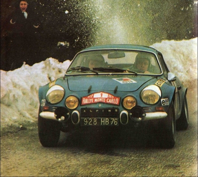Jean-Luc Thérier - Claude Roure
41º Rallye Automobile de Monte-Carlo 1972. Alpine-Renault A110 1600 (928 HB 76). Abandonó por accidente.

Del 21 al 28 de Enero, Monte-Carlo.
Superficie: asfalto - nieve.

El Rally constaba de 2 etapas y 437.50 km cronometrados divididos en 16 tramos especiales.

Se inscribieron 299 equipos, tomaron la salida 264, finalizaron 40.@
Palabras clave: ;Renault;Alpine;A110;Montecarlo;1972