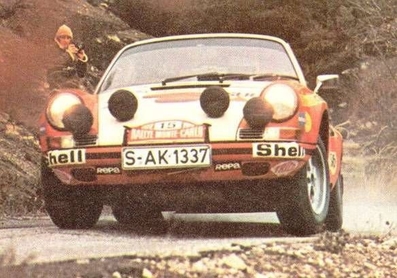 Björn Waldegård - Hans Thorszelius
41º Rallye Automobile de Monte-Carlo 1972. Porsche 911 S (S-AK 1337). Abandonó por accidente.

Del 21 al 28 de Enero, Monte-Carlo.
Superficie: asfalto - nieve.

El Rally constaba de 2 etapas y 437.50 km cronometrados divididos en 16 tramos especiales.

Se inscribieron 299 equipos, tomaron la salida 264, finalizaron 40.@
Palabras clave: ;Hans_Thorszelius;Montecarlo;1972
