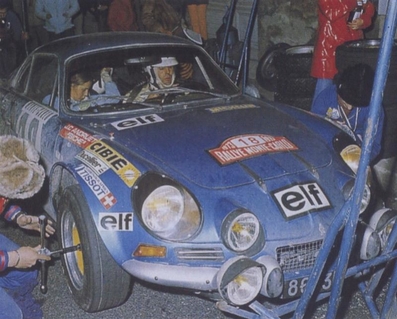 Jean-Claude Andruet -Michèle Espinos-Petit (Biche)
42º Rallye Automobile de Monte-Carlo 1973. Renault Alpine A110 1800 (8693 HG 76). Clasificado 1º.

Del 19 al 26 de Enero, Monte-Carlo.
Superficie: asfalto - nieve.

El Rally tenia un total de 4800 km de los que 456.50 km divididos en 18 tramos eran especiales, (2 ellas fueron canceladas SS10 Col de la Porte de 18.25 Km y SS11 La Cabanette de 18.25Km).

Tomaron la salida 278 equipos, finalizaron 51.

Para mas informacion [url=http://wp.me/p74eqQ-f] Click en la foto o aquí si esta azul[/url]
@
Palabras clave: ;Michèle_Espinosi-Petit;Renault;Alpine;A110;Montecarlo;1973;Asistencias