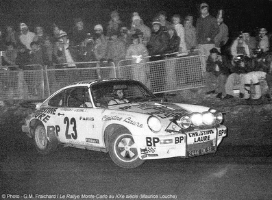 Guy Fréquelin - Jacques Delaval
44º Rallye Automobile de Monte-Carlo 1976. Porsche 911 Carrera (2444 DK 93). Clasificado 7º.

Del 17 al 24 de Enero, Monte-Carlo.
Superficie: asfalto - nieve.

El Rally tenia un total de 4500 km de los que 530.50 km divididos en 23 tramos eran especiales.

Se inscribieron 163 equipos, tomaron la salida 148, finalizaron 84.@
Palabras clave: ;Porsche;Montecarlo;1976