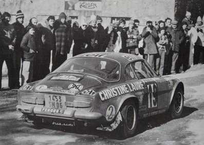 Michèle Mouton - Françoise Conconi
44º Rallye Automobile Monte-Carlo 1976. Alpine-Renault A110 1800 (1453 SM 06). Clasificada 11ª y 1ª en Copa de Damas.

Del 17 al 24 de Enero, Monte-Carlo.
Superficie: asfalto - nieve.

El Rally tenia un total de 4500 km de los que 530.50 km divididos en 23 tramos eran especiales.

Se inscribieron 163 equipos, tomaron la salida 148, finalizaron 84.@
Palabras clave: Michele_Mouton;Françoise_Conconi;Renault;Alpine;A110;Montecarlo;1976;Mujeres;Womens