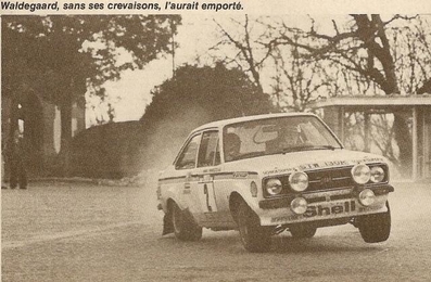 Björn Waldegard - Hans Thorszelius
11º Rallye de Portugal Vinho do Porto 1977. Ford Escort RS 1800 MKII (STW 130R). Clasificado 2º.

Del 1 al 6 de Marzo, Estoril.
Superficie: asfalto - tierra.

El Rally tenia un total de 2458 km de los que 580 km divididos en 46 tramos eran especiales (2 de ellas fueron canceladas SS18 Sao Lourenco da Montaria de 27 Km y SS 24 Carvalhas de 6 Km).

Tomaron la salida 103 equipos, finalizaron 27.@
Palabras clave: ;Hans_Thorszelius;Ford;Escort;RS;Portugal;1977