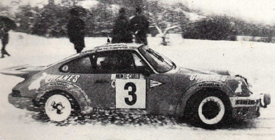 Jean-Pierre Nicolas - Vincent Laverne
46º Rallye Automobile de Monte-Carlo 1978. Porsche 911 Carrera (8737 RG 34). Clasificado 1º.

Del 21 al 27 de Enero, Monte-Carlo.
Superficie: asfalto - nieve.

El Rally tenia un total de 4600 km de los que 570 km divididos en 29 tramos eran especiales (5 de ellas fueron canceladas SS8 Col du Fanget de 10 Km, SS10 Serre Chevalier de 10 Km, SS11 Col du Lautaret de 15 Km, SS14 Saint Pierreville de 16 Km y SS15 Burzet de 44 Km).

Se inscribieron 231 equipos, tomaron la salida 216, finalizaron 129.@
Palabras clave: ;Porsche;Montecarlo;1978;nieve