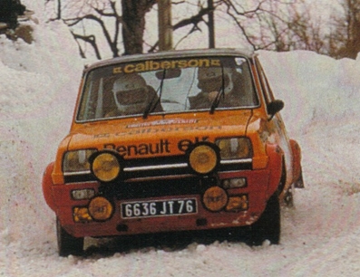 Jean Ragnotti - Jean-Marc Andrie 
46º Rallye Automobile de Monte-Carlo 1978. Renault 5 Alpine (6636 JT 76). Clasificado 2º.

Del 21 al 27 de Enero, Monte-Carlo.
Superficie: asfalto - nieve.

El Rally tenia un total de 4600 km de los que 570 km divididos en 29 tramos eran especiales (5 de ellas fueron canceladas SS8 Col du Fanget de 10 Km, SS10 Serre Chevalier de 10 Km, SS11 Col du Lautaret de 15 Km, SS14 Saint Pierreville de 16 Km y SS15 Burzet de 44 Km).

Se inscribieron 231 equipos, tomaron la salida 216, finalizaron 129.@
Palabras clave: ;Renault;Alpine;Montecarlo;nieve;1978