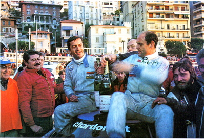 Bernard Darniche - Alain Mahé
47º Rallye Automobile de Monte-Carlo 1979. Lancia Stratos HF (TO R06880). Clasificado 1º.
Team Chardonnet

Del 20 al 26 de Enero, Monte-Carlo.
Superficie: asfalto - nieve.

El Rally tenia un total de 2554.00 km de los que 619.00 km divididos en 30 tramos eran especiales (1 de ellos fue cancelado SS13 St Barthelemy de 19 Km).

Se inscribieron 255 equipos, tomaron la salida 233, finalizaron 84.@
Palabras clave: Lancia;Stratos;Montecarlo;1979;Personajes