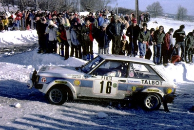 Guy Fréquelin - Jean Todt
49º Rallye Automobile de Monte-Carlo 1981. Talbot Sunbeam Lotus (PVC 999W). Clasificado 2º.

Del 24 al 30 de Enero, Monte-Carlo.
Superficie: asfalto - nieve.

El Rally tenia un total de 3930.00 km de los que 750.00 km divididos en 32 tramos eran especiales.

Se inscribieron 274 equipos, tomaron la salida 263, finalizaron 133.@
Palabras clave: ;Jean_Todt;Talbot;Sunbeam;Lotus;Montecarlo;1981;nieve