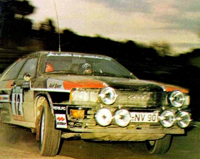 Michèle Mouton - Fabrizia Pons
15º Rallye de Portugal - Vinho do Porto 1981. Audi Quattro (IN-NV 90). Clasificada 4ª.

Del 4 al 7 de Marzo, Estoril, Cascais, Lisboa, Portugal.
Superficie: asfalto - tierra.

El Rally tenia un total de 2571.00 km de los que 678.00 km divididos en 46 tramos eran especiales.

Se inscribieron 110 equipos, tomaron la salida 95, finalizaron 24.@
Palabras clave: Michele_Mouton;Audi;Quattro;Portugal;1981;Mujeres;Womens