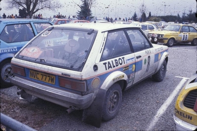Henri Toivonen - Fred Gallagher
49º Rallye Automobile de Monte-Carlo 1981. Talbot Sunbeam Lotus (NVC 777W). Clasificado 5º.

Del 24 al 30 de Enero, Monte-Carlo.
Superficie: asfalto - nieve.

El Rally tenia un total de 3930.00 km de los que 750.00 km divididos en 32 tramos eran especiales.

Se inscribieron 274 equipos, tomaron la salida 263, finalizaron 133.@
Palabras clave: Henri_Toivonen;Talbot;Sunbeam;Lotus;Montecarlo;1981;parque_cerrado