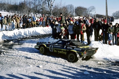 Bernard Darniche - Alain Mahé
49º Rallye Automobile de Monte-Carlo 1981. Lancia Stratos HF (TO U62570). Clasificado 6º

Del 24 al 30 de Enero, Monte-Carlo.
Superficie: asfalto - nieve.

El Rally tenia un total de 3930.00 km de los que 750.00 km divididos en 32 tramos eran especiales.

Se inscribieron 274 equipos, tomaron la salida 263, finalizaron 133.@
Palabras clave: ;Montecarlo;Lancia;Stratos;nieve;1981