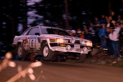 Timo Salonen - Seppo Harjanne
32º Rally of the 1000 Lakes 1982. Nissan Silvia Turbo. Clasificado 4º.

Del 27 al 29 de Agosto, Jyväskylä, Finlandia.
Superficie: tierra.

El Rally tenia un total de 1432.00 km de los que 479.82 km divididos en 47 tramos eran especiales, (una de ellas fue cancelada SS39 Kalasaari de8.85 km).

Tomaron la salida 154 equipos, finalizaron 68.@
Palabras clave: Timo_Salonen;Nissan;Silvia;Finlandia;1982;