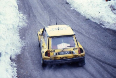 Bruno Saby - Francoise Sappey
50º Rallye Automobile de Monte-Carlo 1982. Renault 5 Turbo (6480 VM 38). Clasificado 5º.

Del 16 al 22 de Enero, Monte Carlo.
Superficie: asfalto - nieve.

El Rally tenia un total de 4082.71 km de los que 747.81 km divididos en 32 tramos eran especiales, (2 de ellas fueron canceladas SS7 Trigance - Chateauvieux 1 de 28,53 Km y SS15 St Jean en Royans - La Chapelle en Vercors de 38,67 Km).

Se inscribieron 306 equipos, tomaron la salida 299, finalizaron 140.@
Palabras clave: ;Renault;Turbo;Montecarlo;1982