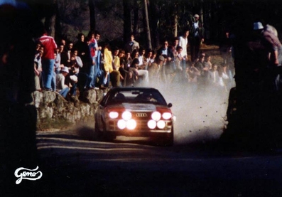 Michèle Mouton - Fabrizia Pons
17º Rallye de Portugal - Vinho do Porto 1983. Audi Quattro A1 (IN-NM 82). Clasificada 2ª.

Del 2 al 5 de Marzo, Estoril, Lisboa, Portugal.
Supeficie: asfalto - tierra.

El Rally tenia un total de 2325 km de los que 674.50 km divididos en 43 tramos eran especiales (3 de ellos fueron cancelados SS12 Figueira de Foz de 9 Km, SS13 Prestimo de 12,50 Km, SS14 Vouga de 10 Km).

Tomaron la salida 86 equipos, finalizaron 31.@
Palabras clave: Michele_Mouton;Audi;Quattro;Grupo_B;Portugal;1983