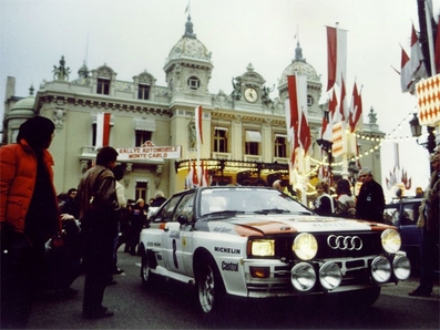 Stig Blomqvist - Bjorn Cederberg
51º Rallye Automobile de Monte-Carlo 1983. Audi Quattro A1 (IN-NV 84). Clasificado 3º.

Del 22 al 28 de Enero, Monte-Carlo.
Superficie: asfalto - nieve.

RMC clasificó a todos los equipos que terminaron el 