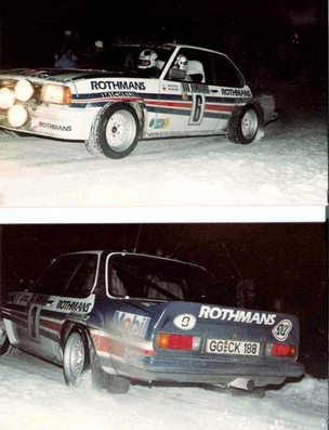 Henri Toivonen - Fred Gallagher
51º Rallye Automobile de Monte-Carlo 1983. Opel Ascona 400, (GG-CK 217). Clasificado 6º.

Del 22 al 28 de Enero, Monte-Carlo.
Superficie: asfalto - nieve.

RMC clasificó a todos los equipos que terminaron el 