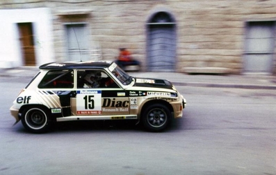 François Chatriot - Michel Perin
28º Tour de Corse 1984. Renault 5 Turbo Tour de Corse (38 EHN 75). Clasificado 8º.

Del 3 al 5 de Mayo, Ajaccio, Córcega, Francia.
Superficie: asfalto.

El Rally tenia un total de 1618 km de los que 1130.9 km divididos en 30 tramos eran especiales.

Se inscribieron 158 equipos, tomaron la salida 155, finalizaron 57.@
Palabras clave: ;Renault;Turbo;Corcega;1984;Corse;Grupo_B