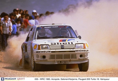 Timo Salonen - Seppo Harjanne
32º Rothmans Acropolis Rally 1985. Peugeot 205 Turbo 16 (25 FGV 75). Clasificado 1º.

Del 27 al 30 de Mayo, Atenas, Grecia.
Superficie: tierra.

El Rally tenía un total de 2295.94 km de los que 807.67 km divididos en 47 tramos eran especiales.

Tomaron la salida 110 equipos, finalizaron 45.@
Palabras clave: Timo_Salonen;Peugeot;Turbo;Grecia;Acropolis;1985;Grupo_B