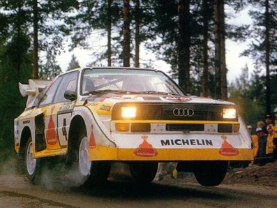 Stig Blomqvist - Bjorn Cederberg
35º 1000 Lagos Rally 1985. Audi Sport Quattro S1 E2. Clasificado 2º.

Del 23 al 25 de Agosto, Jyväskylä, Finlandia.
Superficie: tierra.

El Rally tenía un total de 1418.00 km de los que 479.00 km divididos en 50 tramos eran especiales (1 de ellos fue cancelado SS10 Vaheri).

Se inscribieron 188 equipos, tomaron la salida 175, finalizaron 83.@
Palabras clave: Stig_Blomqvist;Bjorn_Cederberg;Audi;Quattro;Finlandia;grupo_B;saltos;S1;1985