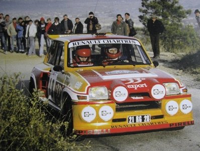 Didier Auriol - Bernard Occelli
31º Rallye du Var 1985. Renault 5 Maxiturbo (21 RG 28). Clasificado 2º.

Del 29 de Noviembre al 1 de Diciembre en Saint Maxime, Francia.
Superficie: asfalto con 385.00 km cronometrados

Tomaron la salida 237 equipos, finalizaron 121.@
Palabras clave: Didier_Auriol;Renault;Maxiturbo;Var;Grupo_B;1985