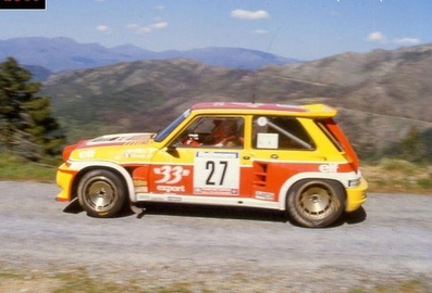 Didier Auriol - Bernard Occelli
29º Tour de Corse - Rallye de France 1985. Renault 5 Maxiturbo (21 RG 28). Abandonó por problemas eléctricos en SS9 Campo al Quarcio - Pont de Noceta de 33,77 Km.

Del 2 al 4 de Mayo, Ajaccio, Córcega, Francia.
Superficie: asfalto.

El Rally tenia un total de 1603.00 km de los que 1122.25 km divididos en 30 tramos eran especiales (1 de ellos fue cancelado, SS5 Sartene - Zonza de 44.23 km, por el fatal accidente de Attilio Bettega en el tramo anterior, SS4 Zerubia - Santa Giulia de 30.60 km).

Tomaron la salida 139 equipos, finalizaron 45.@
Palabras clave: Didier_Auriol;Corcega;Renault;Grupo_B;Maxi_turbo;1985;Corse