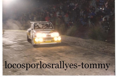 Carlos Sainz Cenamor - Antonio Boto
3º Rally Shalymar / Valeo 1986
(Cto. de España Rallyes de Asfalto)

1º Carlos Sainz - Antonio Boto
Renault 5 MaxiTurbo (VA-4650-M)
2:35.03

2º Salvador Servià - Jordi Sabater
Lancia Rally 037 (2M 6667 P)
2:36.14

3º Beny Fernández - José López Orozco
Opel Manta 400
2:38.52.

Del 15 al 16 de Noviembre, Madrid, España.
Superficie: asfal

El Rally constaba de 21 tramos cronometrados, desconocemos cuantos kilómetros totales.

Se inscribieron un mínimo de 63 equipos, finalizaron un mínimo de 48.
@
Palabras clave: ;Grupo_B;Renault;Maxiturbo;Valeo;1986