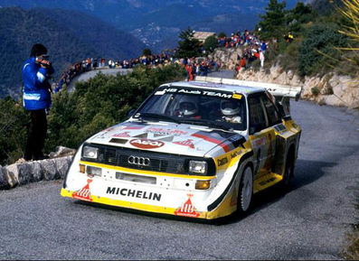 Hannu Mikkola - Arne Hertz
54º Rallye Automobile de Monte-Carlo 1986. Audi Sport Quattro S1 E2 (IN-NW 4). Clasificado 3º.

Del 18 al 24 de Enero, Monte-Carlo.
Superficie: asfalto - nieve.

El Rally tenía un total de 3984.00 km de los que 881.20 km divididos en 36 tramos eran especiales.

Tomaron la salida 156 equipos, finalizaron 65.@
Palabras clave: ;Audi;Sport;Quattro;Grupo_B;Montecarlo;1986