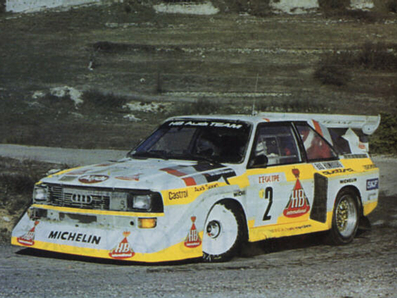 Walter Röhrl - Christian Geistdörfer
54º Rallye Automobile de Monte-Carlo 1986. Audi Sport Quattro S1 E2 (IN-NL 23). Clasificado 4º.

Del 18 al 24 de Enero, Monte-Carlo.
Superficie: asfalto - nieve.

El Rally tenía un total de 3984.00 km de los que 881.20 km divididos en 36 tramos eran especiales.

Tomaron la salida 156 equipos, finalizaron 65.@
Palabras clave: Walter_Röhrl;Audi;Quattro;Sport;Grupo_B;Montecarlo;1986
