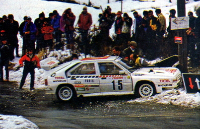 Jean-Claude Andruet - Annick Peuvergne
54º Rallye Automobile de Monte-Carlo 1986. Citröen BX 4TC (9817 NR 92). Abandonó por accidente en SS7 Saint-Sauveur-en-Rue - Saint-Régis de 16.50 km.

Del 18 al 24 de Enero, Monte-Carlo.
Superficie: asfalto - nieve.

El Rally tenía un total de 3984.00 km de los que 881.20 km divididos en 36 tramos eran especiales.

Tomaron la salida 156 equipos, finalizaron 65.@
Palabras clave: ;Citroen;BX4TC;Grupo_B;Montecarlo;1986;nieve;crash