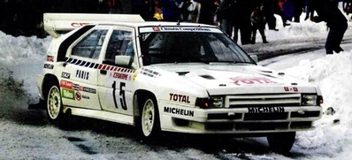 Jean-Claude Andruet - Annick Peuvergne
54º Rallye Automobile de Monte-Carlo 1986. Citröen BX 4TC (9817 NR 92). Abandonó por accidente en SS7 Saint-Sauveur-en-Rue - Saint-Régis de 16.50 km.

Del 18 al 24 de Enero, Monte-Carlo.
Superficie: asfalto - nieve.

El Rally tenía un total de 3984.00 km de los que 881.20 km divididos en 36 tramos eran especiales.

Tomaron la salida 156 equipos, finalizaron 65.@
Palabras clave: ;Citroen;BX4TC;Grupo_B;Montecarlo;1986;nieve