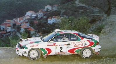 Juha Kankkunen - Nicky Grist
28º TAP Rallye de Portugal 1994. Toyota Celica Turbo 4WD -ST185- (K-AM 9317). Clasificado 1º.

Del 1 al 4 de Marzo, Estoril.
Superficie: asfalto - tierra.

El Rally tenia un total de 2.214.81 Km de los que 571.82 Km divididos en 36 tramos eran especiales.

Se inscribieron 97 equipos, tomaron la salida 89, finalizaron 34.@
Palabras clave: ;Toyota;Celica;ST185;Portugal;Turbo;1994