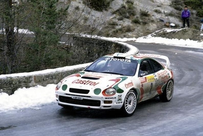 Juha Kankkunen - Nicky Grist
63º Rallye Automobile de Monte-Carlo 1995. Toyota Celica GT-Four -ST205- (K-AM 4993). Clasificado 3º.

Del 21 al 26 de Enero, Monte-Carlo.
Superficie: asfalto - nieve.

El Rally tenia un total de 2607.00 km de los que 546.80 km divididos en 21 tramos eran especiales.

Se inscribieron 207 equipos, tomaron la salida 204, finalizaron 83.@
Palabras clave: ;Toyota;Celica;GT;Montecarlo;1995