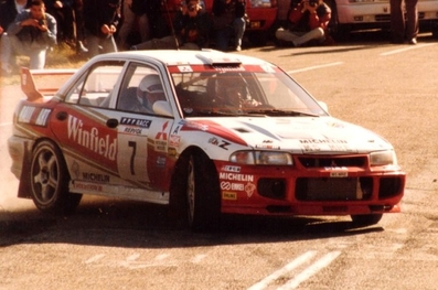 Tommi Mäkinen - Juha Repo
32º Rallye Catalunya - Costa Brava - Rallye de España 1996. Mitsubishi Lancer Evo III (M5 MRE). Clasificado 5º.

Del 4 al 6 de Noviembre, Lloret de Mar, Girona, Catalunya, España.
Superficie: asfalto.

El Rally tenia un total de 1368.76 km de los que 393.26 km divididos en 18 tramos, eran especiales.

Tomaron la salida 88 equipos, finalizaron 58.@
Palabras clave: ;Juha_Repo;Mitsubishi;Lancer;Catalunya;España;Spain;1996