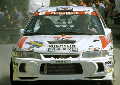 Tommi Mäkinen - Seppo Harjanne
33º Rallye Catalunya - Costa Brava - Rallye de España 1997. Mitsubishi Lancer Evo IV (P44 MRE). Clasificado 1º.

Del 14 al 16 de Abril, Lloret de Mar, Girona, Catalunya, España.
Superficie: asfalto.

El Rally tenia un total de 1359.3 km de los que 387.72 km divididos en 18 tramos eran especiales.

Tomaron la salida 94 equipos, finalizaron 31.@
Palabras clave: ;Seppo_Harjanne;Mitsubishi_Lancer;Evo;Catalunya;1997;España;Costa_Brava;Spain