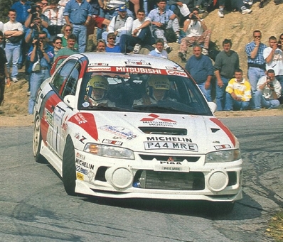 Tommi Mäkinen - Seppo Harjanne
41º Tour de Corse - Rallye de France 1997. Mitsubishi Lancer Evo IV. Abandonò por accidente, (choque contra vacas), en SS7 Liamone de 48.93 Km.

Del 5 al 7 de Mayo, Ajaccio, Córcega, Francia.
Superficie: asfalto.

El Rally tenia un total de 998.16 km de los que 408.02 km divididos en 18 tramos eran especiales.

Tomaron la salida 60 equipos, finalizaron 39.@
Palabras clave: ;Seppo_Harjanne;Mitsubishi_Lancer;Evo;Corcega;1997;Corse