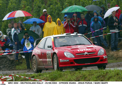 Jesus "Chus" Puras - Marc Martà­
21º ADAC Rallye Alemania 2002. Citröen Xsara WRC. Retirado por problemas eléctricos.
Palabras clave: ;Citroen;Xsara;WRC;Alemania;2002