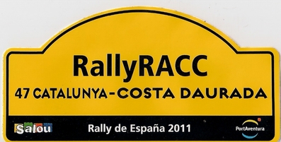 47º RallyRACC Catalunya - Costa Daurada 2011
PLACA

Del 20 al 23 de Octubre, Salou, Tarragona, Catalunya, España.
Superficie: asfalto -tierra.

El Rally constaba de 3 etapas con un total de 1589.90 km de los que 406.52 km divididos en tramos eran cronometrados.

Tomaron las salida 58 equipos, finalizaron 44.
Palabras clave: 2011;Catalunya;España;Spain