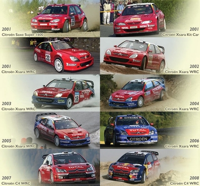 Sébastien Loeb
Todos los coches que piloto desde el año 2001 hasta el 2008.
Palabras clave: Sébastien_Loeb;Citroen
